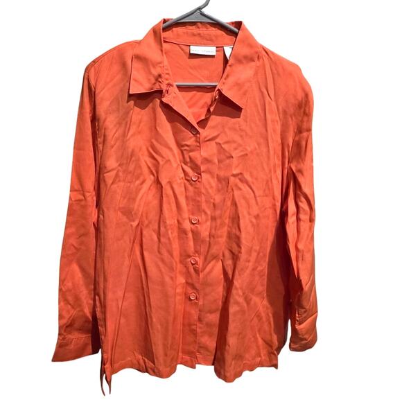 Drapers & Damons Coral Rayon/Linen Button Up Shirt - XL - Picture 1 of 7